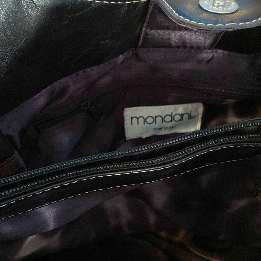 NWT Mondani New York purse - black with tan stitching - Picture 9 of 12